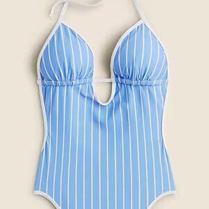 J.Crew Cutout one-piece swimsuit in stripe (NWT)